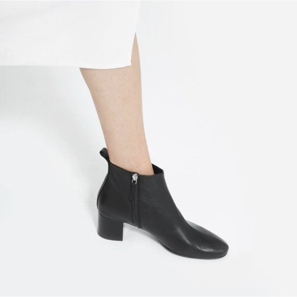 Everlane The Day Ankle Boots in Black Leather Womens Italy Booties - Picture 11 of 16